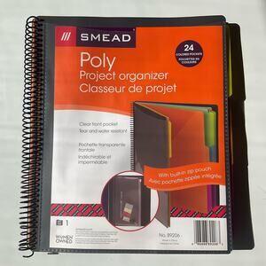 Smead Project Organizer Poly 24-pocket 1/3-cut 10"x12" Gray/MI 89206, Colorful